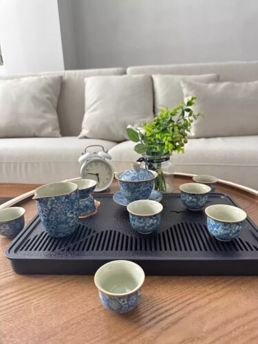 Click to view full screen Vintage Chinesisches Teeservice Gongfu Teeset Porzellan Blau und Weiß photo review