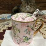 Vogel Knochenporzellan Becher mit Deckel photo review