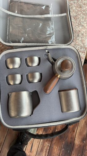 Japanisches Reise-Teeset mit Etui Edelstahl photo review