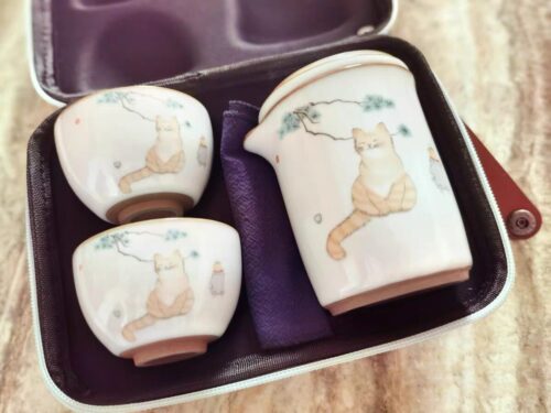Katzen Chinesischer Gaiwan Gongfu-Teeset 4-teilig photo review