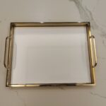 Goldenes Tee-Tablett Rechteck Dekoratives Tablett photo review