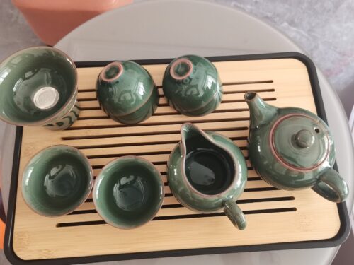 Click to view full screen Celadon Chinesisches Teeservice Gongfu Teeset Porzellan photo review