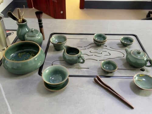 Click to view full screen Wassermelone Chinesisches Teeservice Gongfu Teeset Jingdezhen Celadon photo review