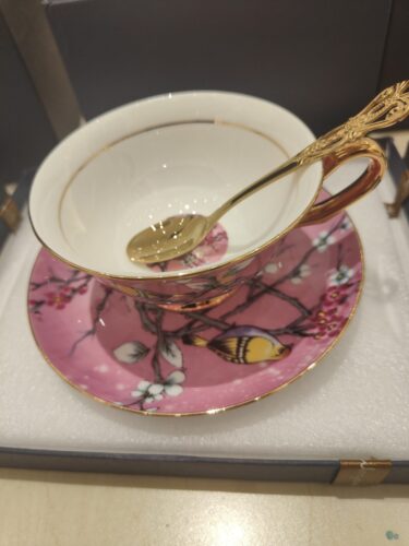 Click to view full screen Vogel Teetasse und Untertasse-Set Knochenporzellan Pink photo review