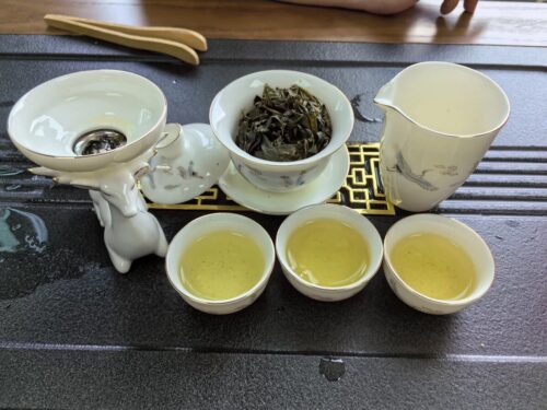 Click to view full screen Kranich Chinesisches Teeservice Gaiwan Teeset Porzellan photo review