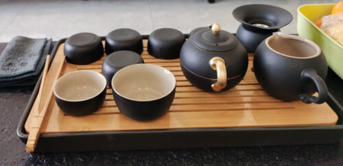 Click to view full screen Schwarzes Chinesisches Teeservice Gongfu Teeset mit Tablett Keramik photo review