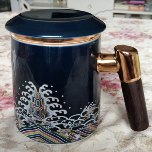 Wellen Teebecher mit Sieb und Deckel photo review