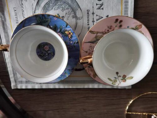 Vogel Teetasse und Untertasse-Set Knochenporzellan Blau photo review