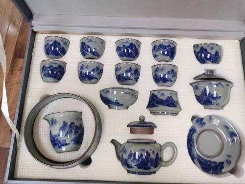 Click to view full screen Jingdezhen Chinesische Teeservice Gongfu Teeset Porzellan Blau und Weiß photo review