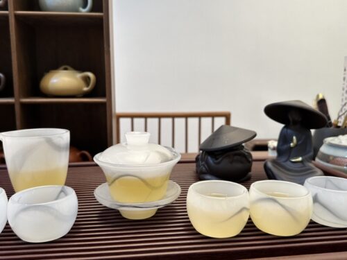 Click to view full screen Exklusives Chinesisches Teeservice Gongfu Teeset Liuli Glas photo review