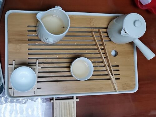 Click to view full screen Pflaumen Japanischer Teeservice Kungfu Teeset mit Tablett 9-teilig photo review