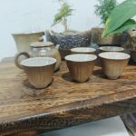 Rustikales Chinesisches Teeservice mit holzgefeuerter brauner Glasur Töpferei photo review