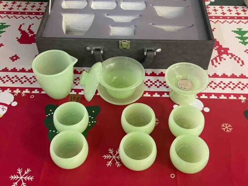 Click to view full screen Chinesisches Teeservice Gongfu Teeset Liuli Glas photo review