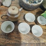 Rustikales Chinesisches Teeservice mit holzgefeuerter brauner Glasur Töpferei photo review