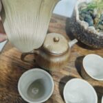 Rustikales Chinesisches Teeservice mit holzgefeuerter brauner Glasur Töpferei photo review
