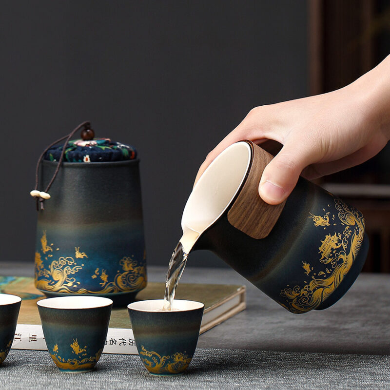 Fisch Chinesisches Reise-Gongfu-Teeset kostenlos personalisiert – Bild 2