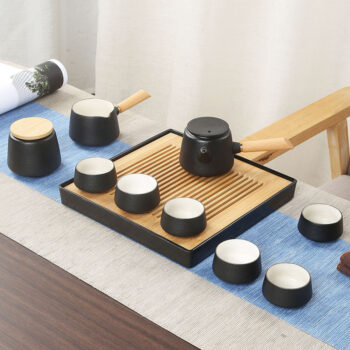 Japanisches Teeservice Gongfu Teeset mit Tablett Töpferei kostenlos personalisiert