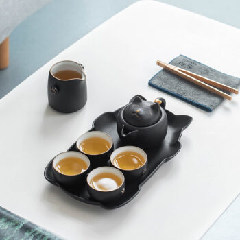 Katzen Chinesisches Teeservice Gongfu Teeset Keramik kostenlos personalisiert