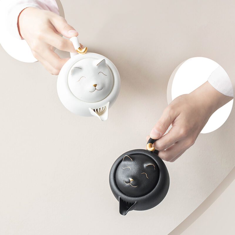 Katzen Chinesisches Teeservice Gongfu Teeset Keramik kostenlos personalisiert – Bild 4