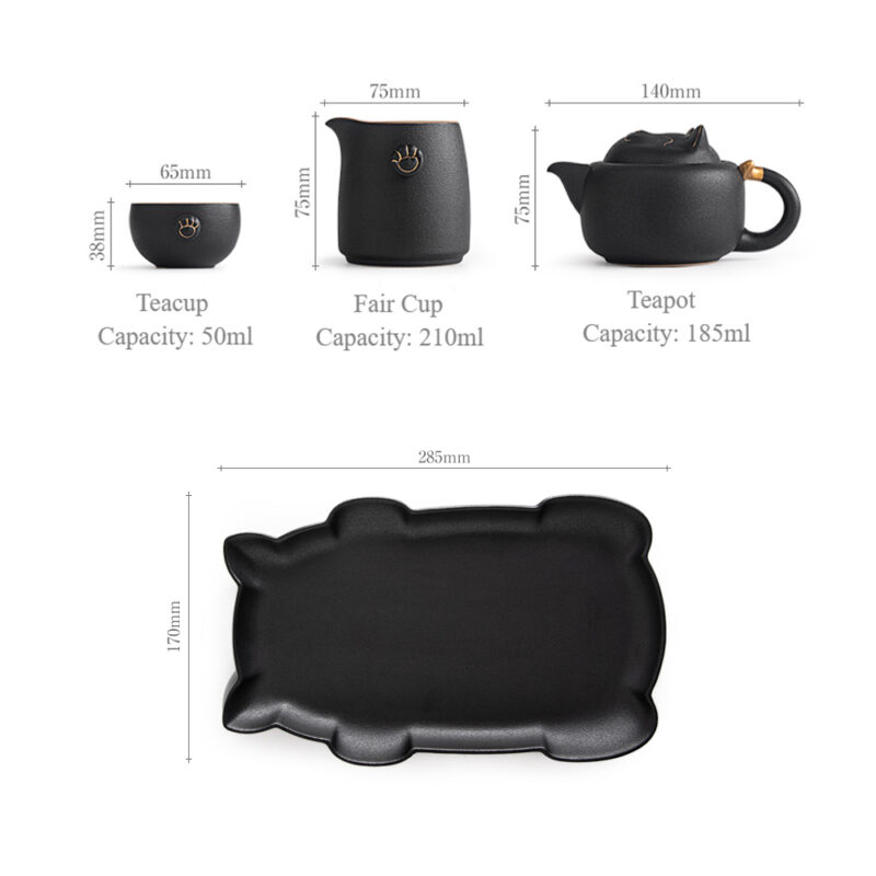 Katzen Chinesisches Teeservice Gongfu Teeset Keramik kostenlos personalisiert – Bild 5
