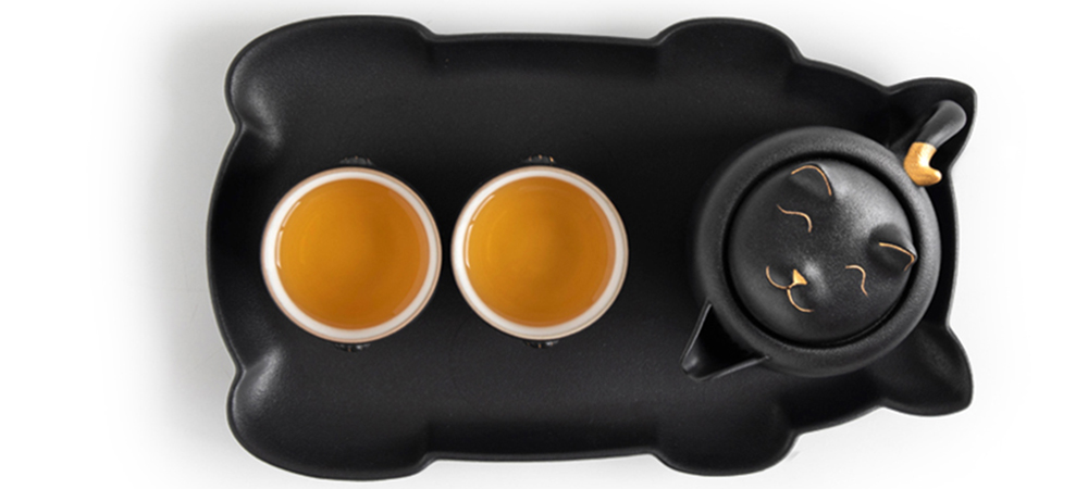 TS1SX002 DD1 1 Katzen Chinesisches Teeservice Gongfu Teeset Keramik kostenlos personalisiert