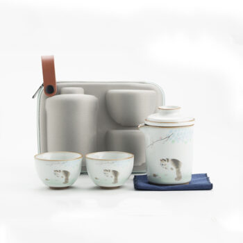 Katzen Chinesischer Gaiwan Gongfu-Teeset 4-teilig