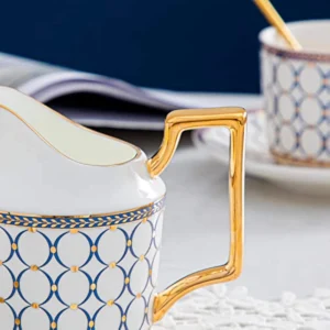 TSB02CC004 4 Klassisches Kreise-Punkte Teeservice aus Porzellan