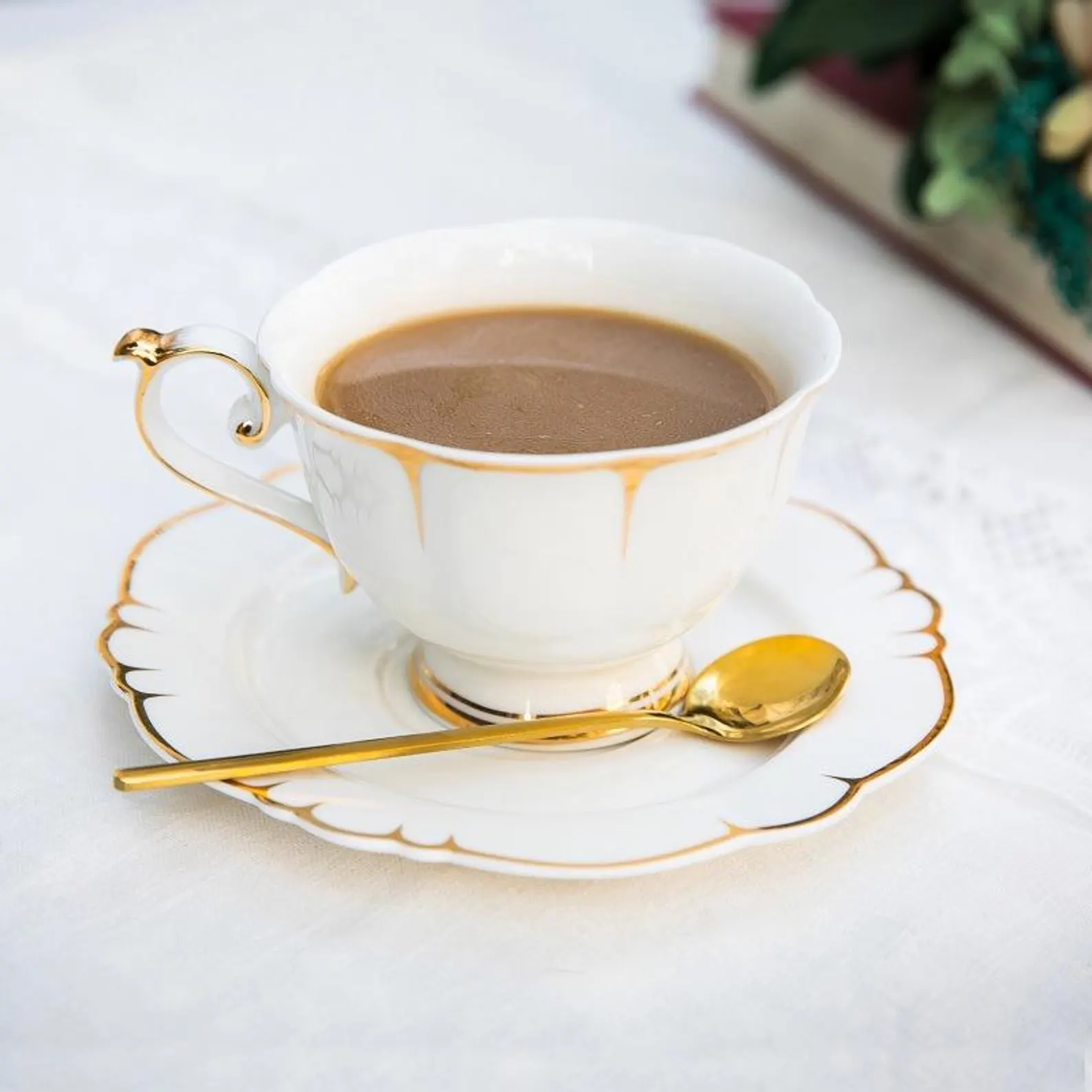 Weißes Europäisches Teeservice vollständiges Knochenporzellan Teeset – Bild 7