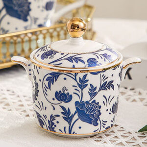 TSB02CC009 5 Klassisches Blau-Weiß Englisches Teeservice aus Porzellan