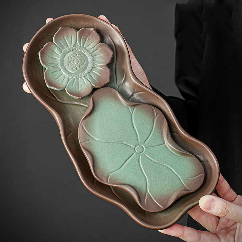 Grüner Lotus Japanisches Teeset für 2 mit Tablett – Bild 6