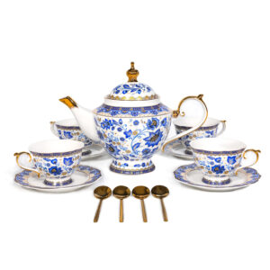 TSB11BB010 VB 1 Blumen Europäisches Teeservice vollständiges Teeset Knochenporzellan