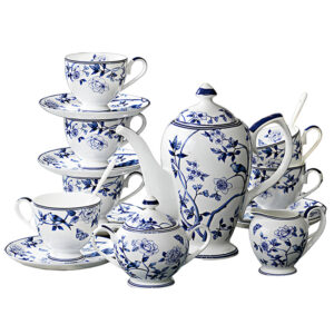 TSB12BB003 D M Pfau vollständiges Teeservice Nachmittagstee-Set Knochenporzellan