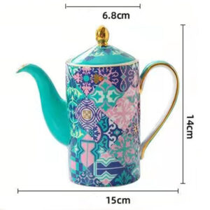 TSB12BB020 D3 Buntes türkisches Teeset Knochenporzellan 5-teilig