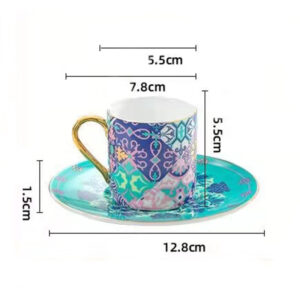 TSB12BB020 D4 Buntes türkisches Teeset Knochenporzellan 5-teilig