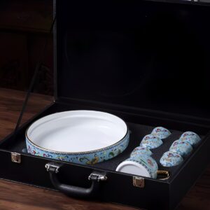 TSB13BB002 dd3 2 Emaille Chinesisches Teeservice Kung Fu Teeset mit Tablett