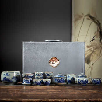 Jingdezhen Chinesische Teeservice Gongfu Teeset Porzellan Blau und Weiß