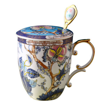 Feicui Knochenporzellan Becher mit Deckel