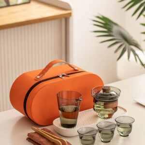 TSB16BB004 v2 Tragbares Reise-Teeset Glas mit Etui
