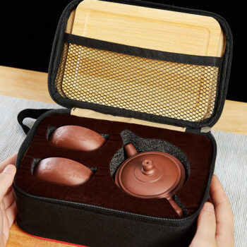 Authentisches Chinesisches Yixing Reise-Teeset für 2