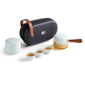 Elegantes Japanisches Reise-Teeset mit Etui