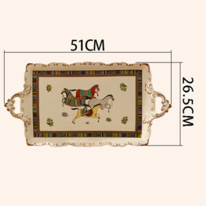 TSB16BB020 d2 4 Pferd Europäisches Teeservice mit Tablett Porzellan