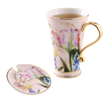 Tulpe Porzellan Becher mit Deckel