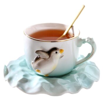 Tier Teetasse und Untertasse-Set Porzellan