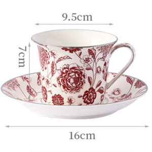 TSB16BB025 D5 Klassische Athener Rose Tasse und Untertasse Porzellan