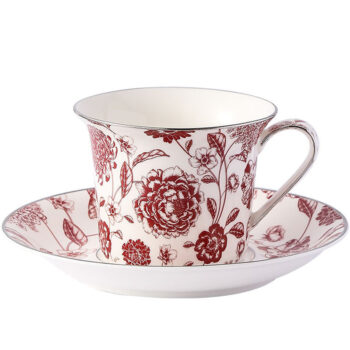 Klassische Athener Rose Tasse und Untertasse Porzellan