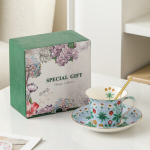 TSB16BB026 V2 Blumen Teetasse und Untertasse-Set Porzellan