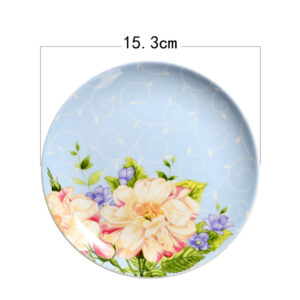 TSB17BB001 d1 Blumen Beilagenteller-Set Knochenporzellan 3-teilig