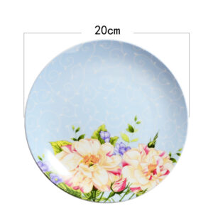TSB17BB001 d2 Blumen Beilagenteller-Set Knochenporzellan 3-teilig