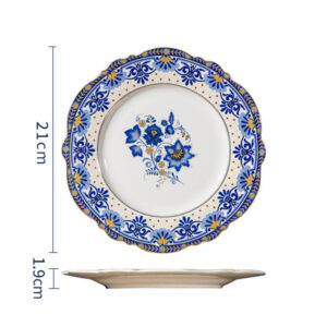 TSB17BB003 3 Blumen Geschirr-Set Knochenporzellan Beilagenteller