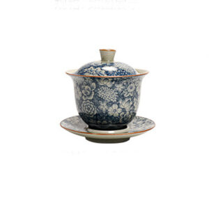 TSB17BB007 D13 2 Vintage Chinesisches Teeservice Gongfu Teeset Porzellan Blau und Weiß